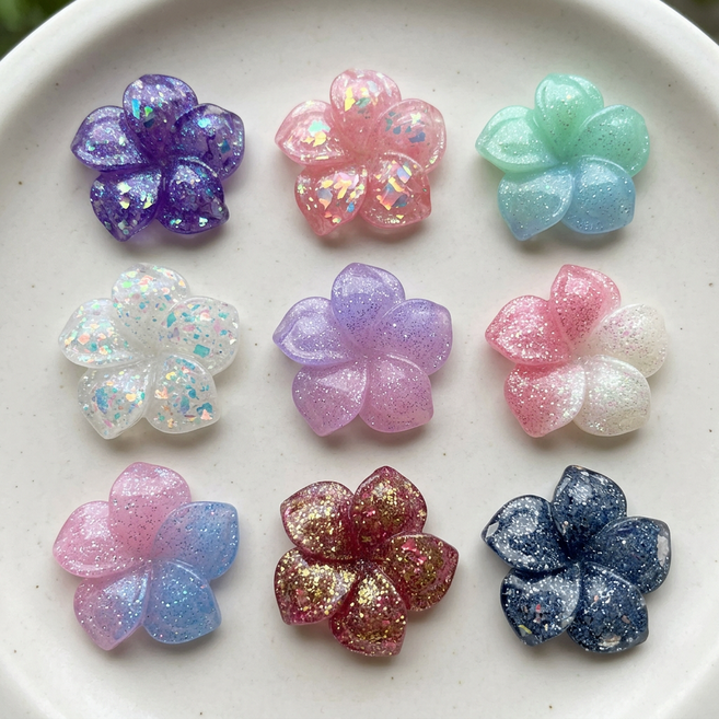 백지마켓 야광 꽃 파츠 키링 가방 포인트, 1세트, 9색상