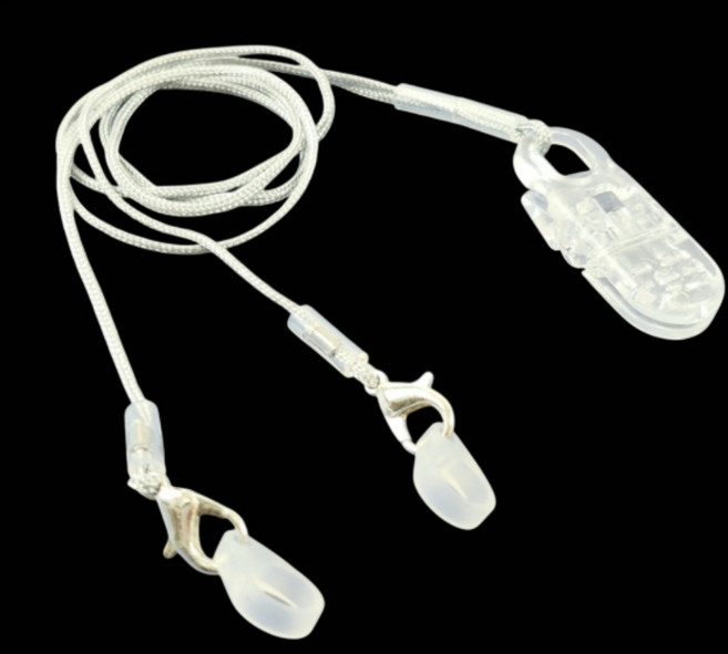 보청기 분실방지끈 목걸이형 클립 집게 스트랩 어르신 분실방지 안심 안전 줄 고정끈, 더블이어