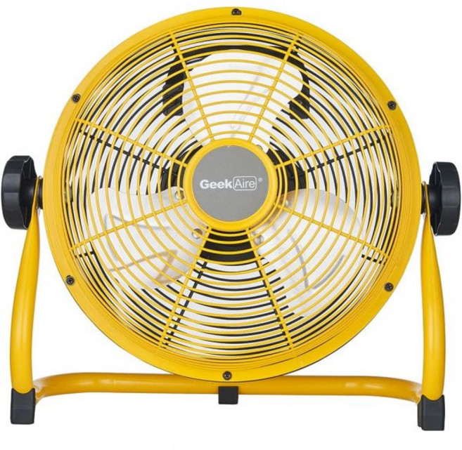 Geek Aire 충전식 배터리 작동식 메탈 블레이드 팬 24시간 가동 코드리스 휴대용 및 캠핑 RV 뒷마당 모임에 안전
