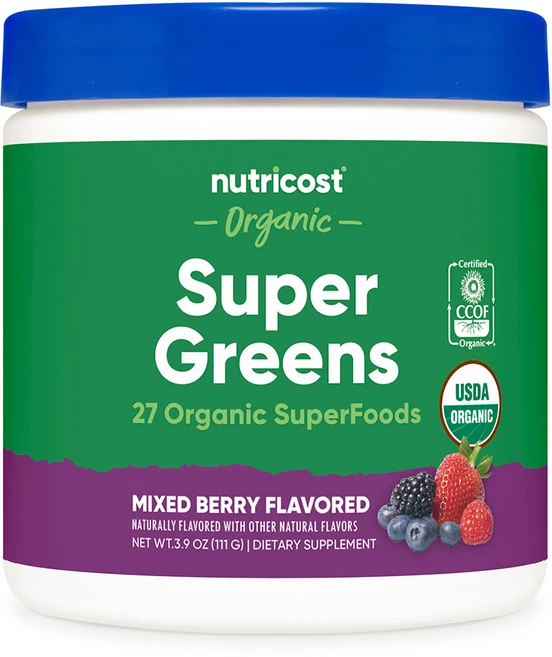 뉴트리코스트 오가닉 슈퍼 그린즈 파우더 10회분 믹스 베리맛 1병, 1개 - 쿠팡
