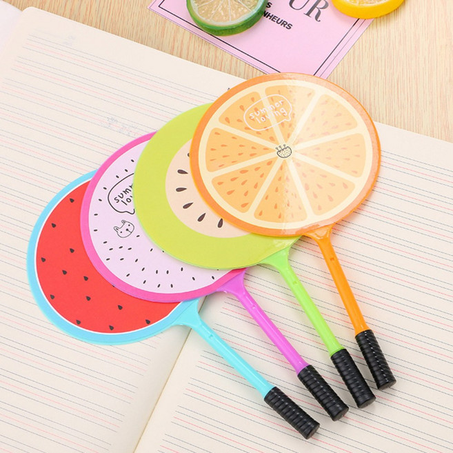 원형 미니 과일 부채 볼펜 판촉용 행사 사은품, 수박
