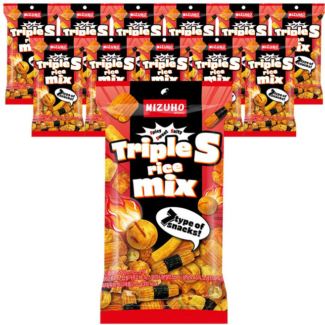 미즈호 트리플에스 라이스믹스 스낵, 12개, 70g