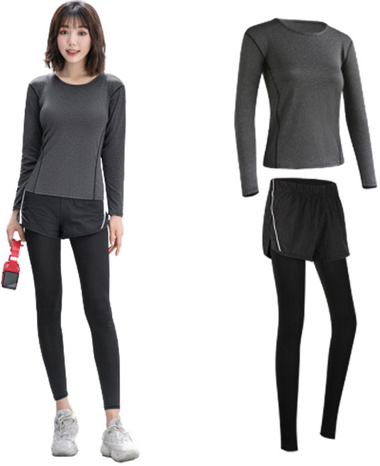 여성 긴팔 트레이닝복 세트 필라테스 요가 운동복 상하의