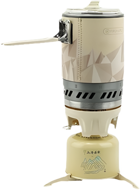 파이어메이플 스타 X5 올인원 스토브 고효율 쿠킹 시스템 캠핑 버너 세트 (1800W 화력), 1개, 베이지 샌드