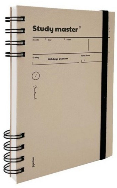 뮤니드 좌철 100일 스터디 플래너 밴드형, 베이지색, 3개