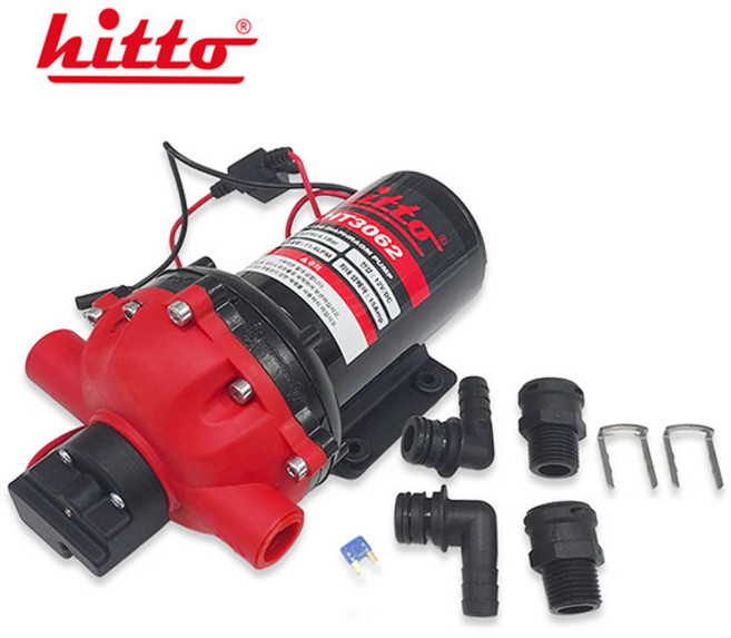 히토 HT3062 12V 분무기용 고압 DC 자동 펌프 11.4L-60PSI 히토 노스스타, HT3062 펌프+스위치(배터리연결 집게형)
