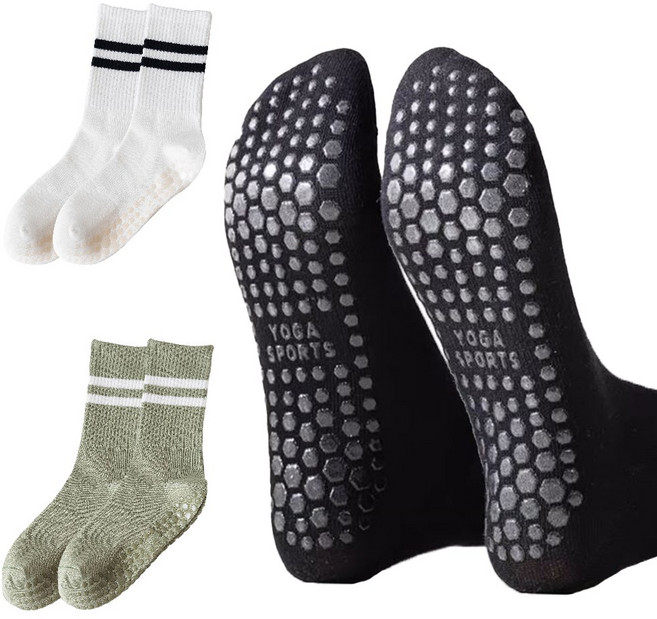 로커스 미끄럼방지 필라테스 요가 양말 스트라이프 1+1세트