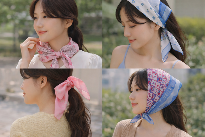IF YOU 손수건 스카프 여성 패턴 스카프 손수건 데일리 패션소품