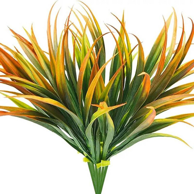 인테리어조화 1 Pc 14 잎 크리스마스 화환에 대 한 봄 잔디 홈 야외 정원 장식 웨딩 아치 액세서리 스크랩북 인공 식물, [05] qianhong, 1개