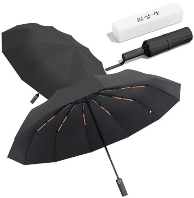일상가 24K 바람에 강한 프리미엄 [업그레이드형] 자외선 차단 튼튼한 이중살대 3단 자동 우산
