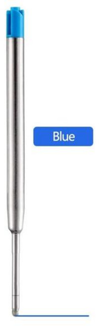 표준 5pcs 금속 볼펜 리필 파커 학교 문구 용품에 대 한 블루 레드 블랙 잉크 중간 롤러 볼 펜 리필, 03 5 Blue refills