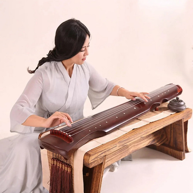 미니가야금 Guzheng 초보자 수제 전문 전통 악기 7 현, 4)brown set b, 1개