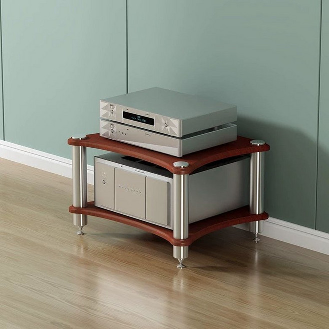 오디오 장식장 선반 앰프 스피커 랙 전시 다이 진열장 2단 B (사진 참조), 2단 유목