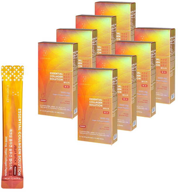 에브리데이즈 비건 식물성 저분자 콜라겐 젤리스틱 망고, 8박스, 20g