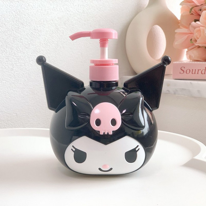 산리오 주방세제 욕실 샴푸 핸드워시 싱크대 디스펜서 850ml ~ 950ml, 블랙 쿠로미, 1개