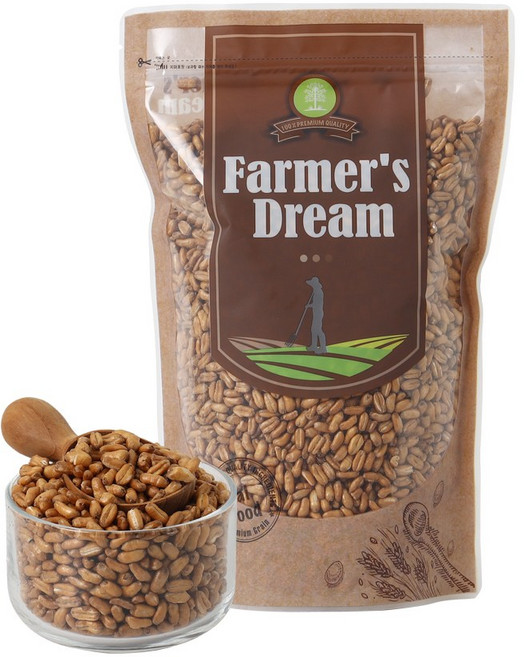 그리심 볶음호라산밀-볶은호라산밀 통곡물 뻥튀기 시리얼, 1개, 500g