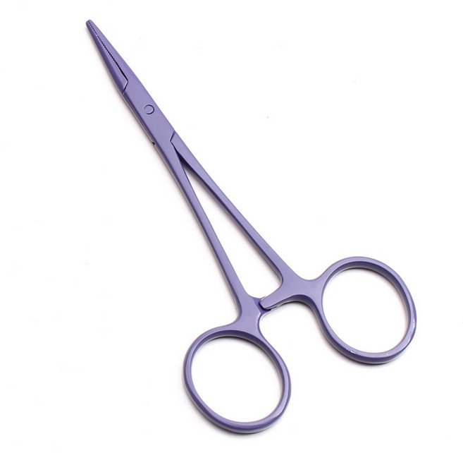 눈꺼풀 티타늄 홀스트 겸자 직선 모기 곡선 기구, 래커 퍼플, 35g, 1개