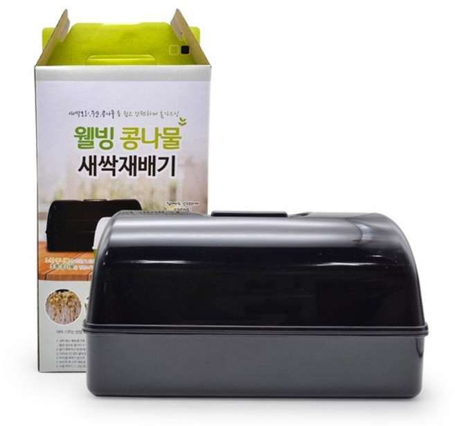 웰빙 콩나물 새싹 재배기 블랙 수경재배기 싹틔우기, 1개