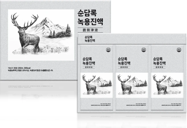 순담록 녹용 진액 15ml * 30포 어린이 직장인 노인 청소년, 1개, 450ml - 쿠팡