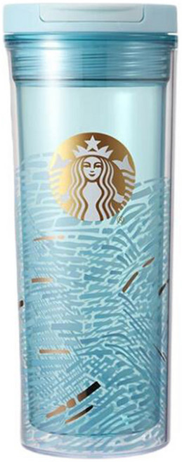 스타벅스 리듬 더블 레이어 팝업 텀블러 400ml, 1개, 블루
