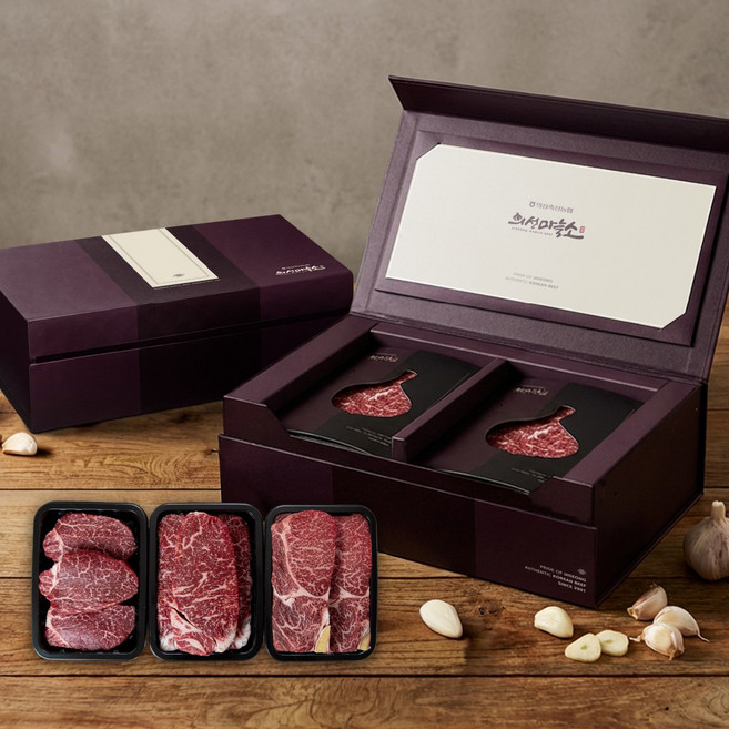 [의성축산농협]의성마늘소 명품 선물세트 5호(1++등급 등심 500g 안심 500g 채끝 500g), 1개