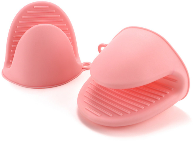 2개 베이킹장갑 미끄럼방지 단열장갑 오븐 레인지 에어프라이어 클립 SH1393, 1세트, 핑크