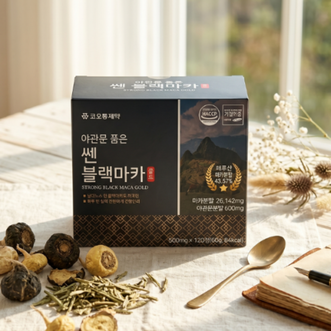 쎈블랙마카 잦은소변 야간빈뇨 배뇨장애 급박뇨 오줌소태 남자갱년기증상 케어효능 중년남성 4개월분, 1개, 120정