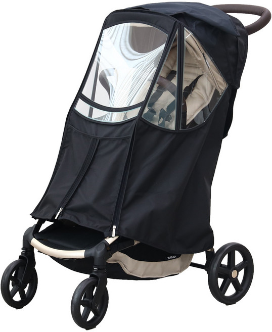 맘네스트 T타입 트라이크 4계절 방풍 레인 커버_타보 트래블러 에이블 스핀 코지 르베르 앨빈 젠 등 호환, 블루블랙, 1개