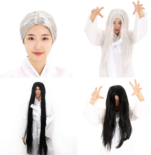 귀신가발 할머니 백발귀신 고스트레이디 공포가발, 선택01-할머니가발