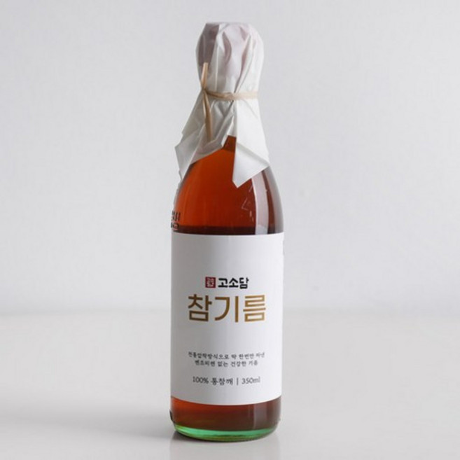 침전물없는깨끗한 참기름 100통참깨로 고소한 맛과향이 그대로~ 전통압착방식 No벤조피렌, 1개, 350ml