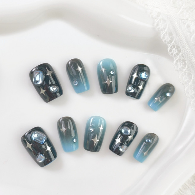 천안각 초특가 고퀼리티 데일리 셀프 핸드메이드 수작업 네일팁, 1개, 04- 디자인 - S