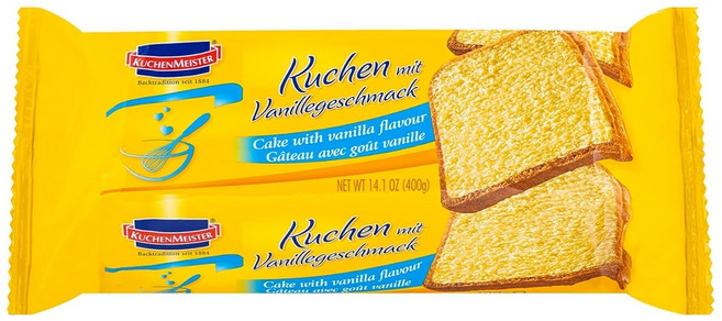 쿠헨마이스터 바닐라 케이크 6 x 400g KuchenMeister Kuchen mit Vanille Geschmack 400g im 6er Pack