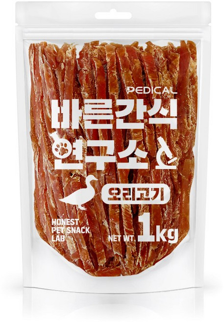 바른간식연구소 오리가슴살슬라이스 1kg 강아지 육포 대용량간식, 1개