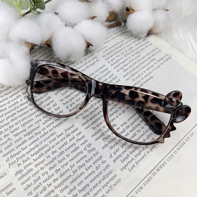 디아브 키티 레오파드 호피 안경 리본 키치 패션안경 쌩얼