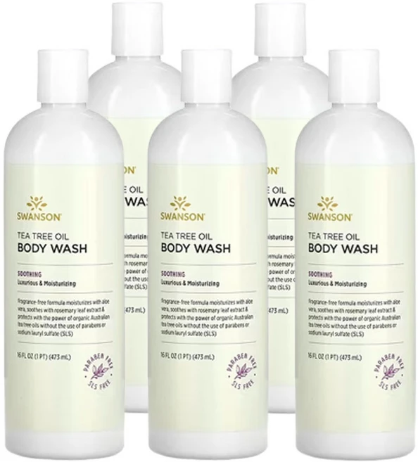 스완슨 티트리 오일 바디 워시 향료 무함유 473ml(16fl oz), 5개 - 쿠팡