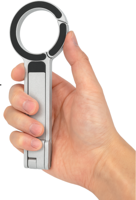 NEXT EDGE 맥세이프 스마트폰 삼각대 거치대 미니 셀카봉, 1개, 실버, NE-101