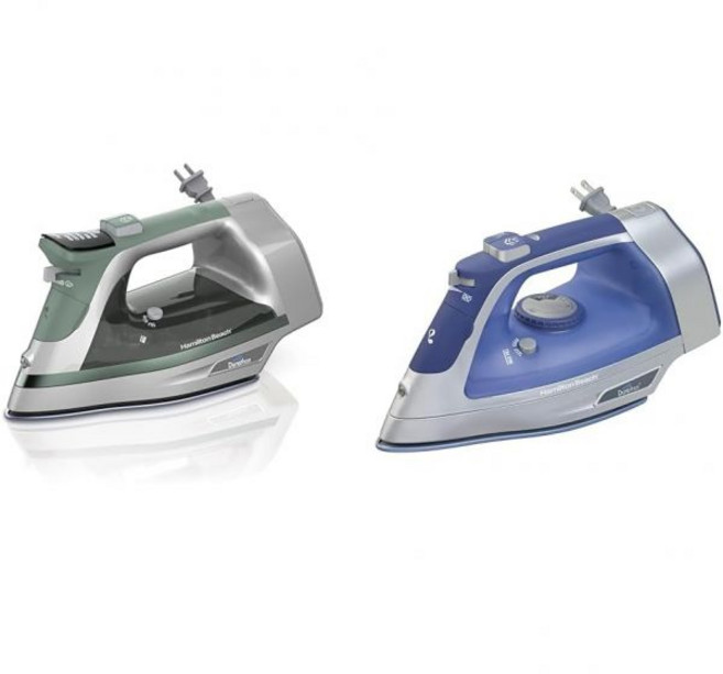 해밀턴 비치 스팀 다리미 & 스크래치 방지용 방지 듀라톤 밑창 플레이트가 있는 의류용 수직 찜기 3방향