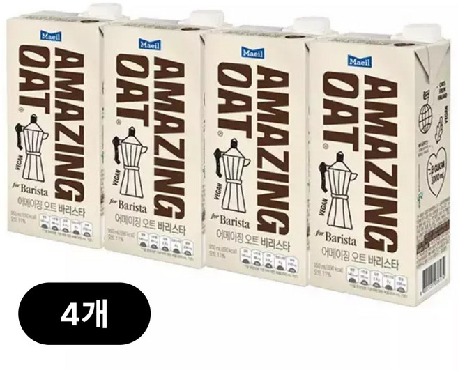 매일유업 어메이징오트 바리스타, 4개, 950ml