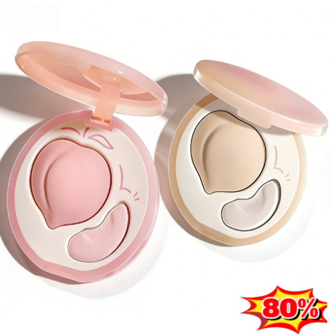 핑크/내추럴 더블 컬러 하이라이트 팔레트 30초 눈물고랑 커버 더블 컬러 하이라이터 팔레트, 핑크, 2개