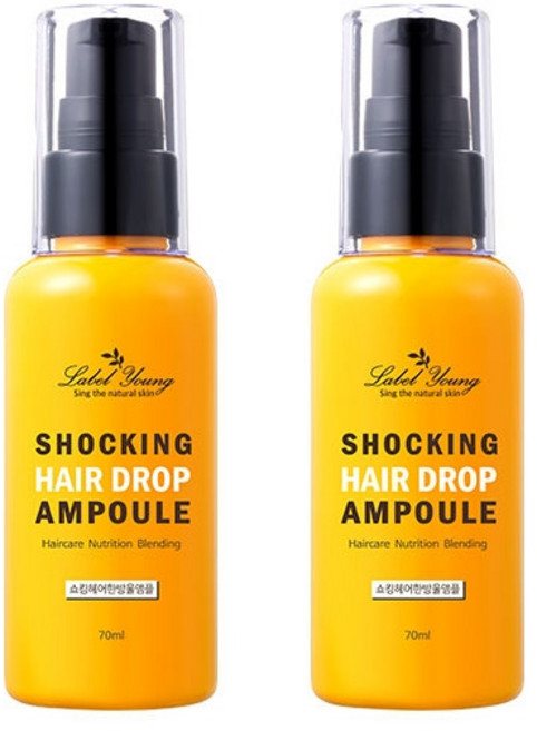 라벨영 쇼킹헤어한방울앰플 2개, 70ml