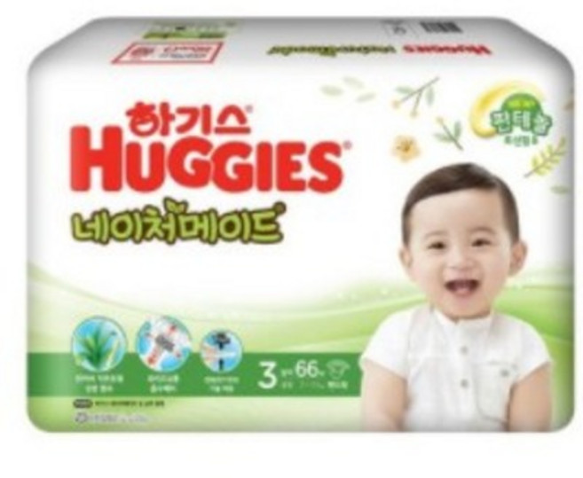 하기스 NEW 네이처메이드 밴드형 기저귀 여아용 중형 3단계(7~11kg), 3단계, 90매