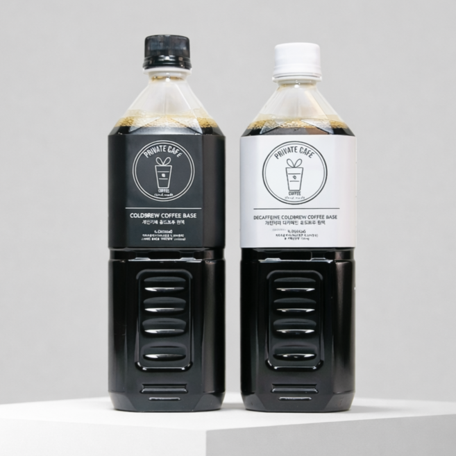 개인카페 콜드브루+디카페인 원액 더치커피 1+1 대용량, 콜드브루1L+콜드브루1L, 2개, 1개입, 1L