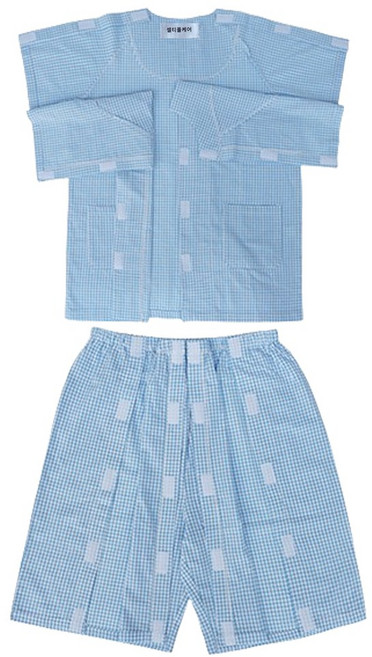 셀티풀케어 남자 여자 와상 환자복 치매 트임 기능성 환자복