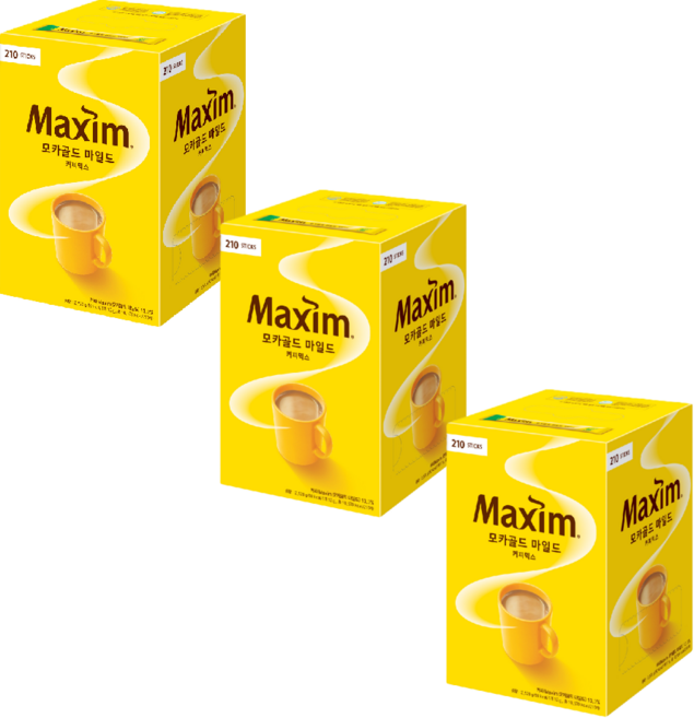 맥심 모카골드 마일드 커피믹스, 12g, 210개입, 3개