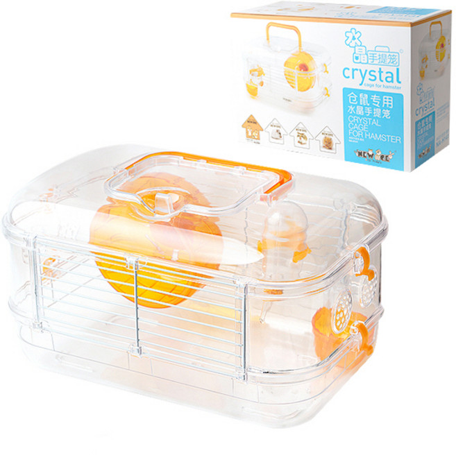 NEW AGE 햄스터 아크릴 오렌지 케이지 (NA-H141) - 햄장, 1개