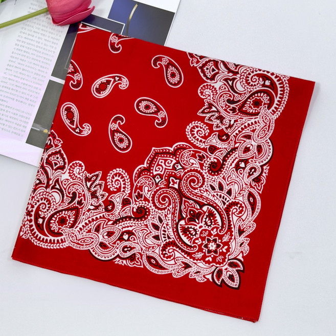 이든테라스 22칼라 페이즐리 반다나 국산 면 스카프 등산 캠핑 단체 손수건