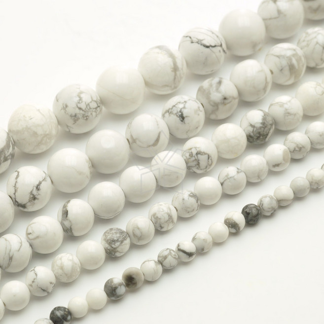 [엔비즈] 백송석 라운드 4/6/8/10/12mm 원석 비즈 만들기재료