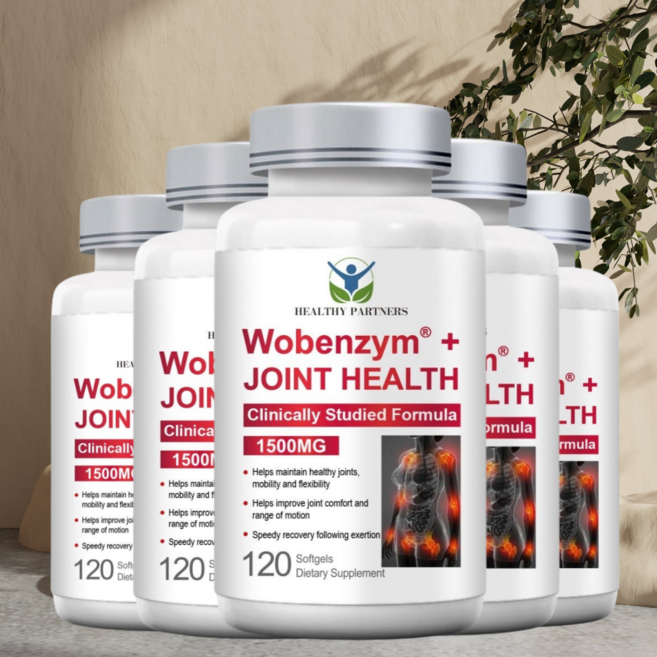 우벤자임 플러스 조인트헬스 파인애플 파파야 나토 장용코팅 단백질분해 소화 전신효소 무관세, 5개, 120정