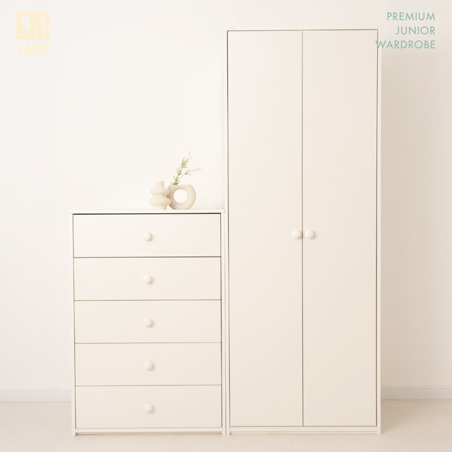 리엘비 안나 SE0등급 아기옷장 주니어옷장 서랍장 1600세트A, 2단, 미포함, 크림화이트