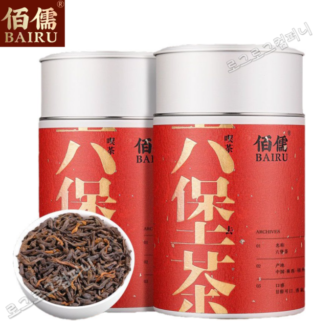 백유 육보차 흑차 광서오주 특산차 흑모차 산차 총400g, 1세트, 1개입, 400g
